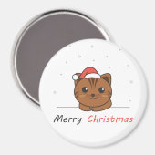 Katten met kerstwintersneeuw magneet (Voorkant / Achterkant)
