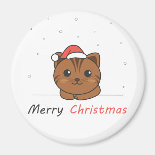 Katten met kerstwintersneeuw magneet