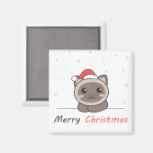 Katten met kerstwintersneeuw magneet (Voorkant / Achterkant)