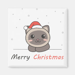 Katten met kerstwintersneeuw magneet