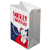 Katten met kerstwintersneeuw medium cadeauzakje (Voorkant Gekanteld)