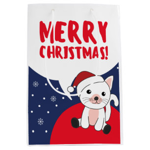 Katten met kerstwintersneeuw medium cadeauzakje