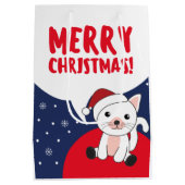Katten met kerstwintersneeuw medium cadeauzakje (Achterkant)