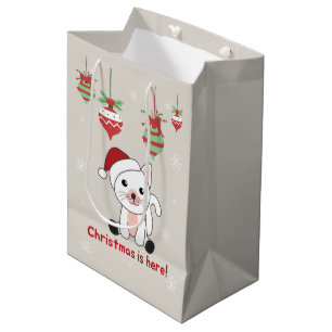 Katten met kerstwintersneeuw medium cadeauzakje