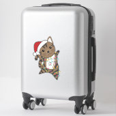 Katten met kerstwintersneeuw sticker (Koffer)