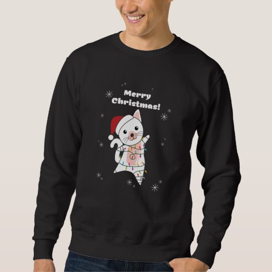 Katten met kerstwintersneeuw trui (Voorkant)