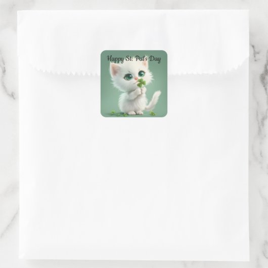 Katten met klavertje vier sticker (Tas)