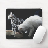 Katten met kom van voedsel muismat (Met muis)