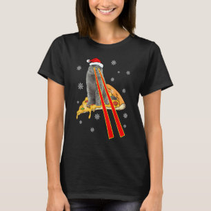 Katten Met Laserogen Grappige Pizzakat Kerstmis T-shirt