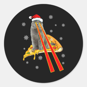 Katten Met Laserogen Grappige Zza Kat Kerst Ronde Sticker