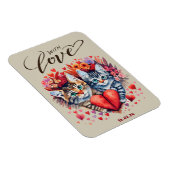 Katten met Liefde Gevouwen Wenskaart Magneet (Rechterzijde)