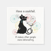 Katten met Martini Glas Papieren Servet (Voorkant)