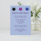 Katten met meerkleurige kinderen Uitnodiging (Staand voorkant)