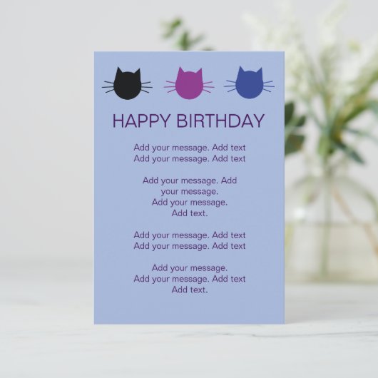 Katten met meerkleurige kinderen Uitnodiging (Staand voorkant)