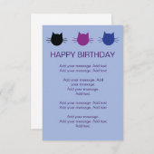 Katten met meerkleurige kinderen Uitnodiging (Voorkant / Achterkant)