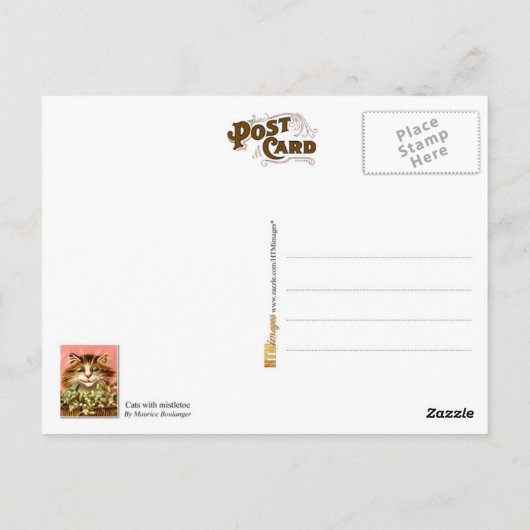 Katten met Mistletoe Briefkaart (Achterkant)