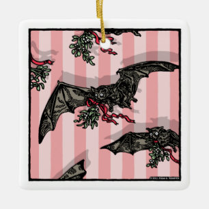 Katten met Mistletoe - Pop Gothic Holiday Keramisch Ornament