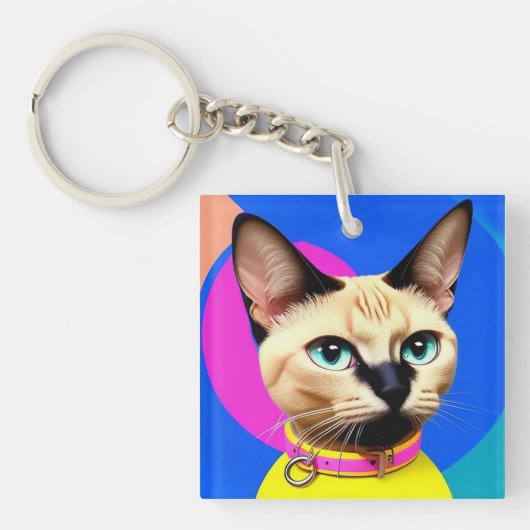 Katten Met Opvallende Ogen Sleutelhanger (voorkant)