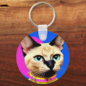 Katten Met Opvallende Ogen Sleutelhanger (Achterkant)