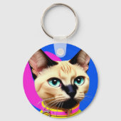 Katten Met Opvallende Ogen Sleutelhanger (Achterkant)