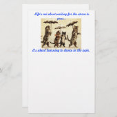 katten met paraplu ' s in het briefpapier van de r (Voorkant / Achterkant)