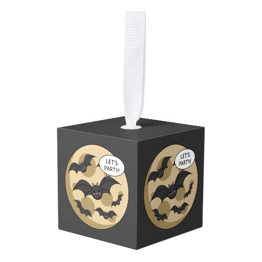 Katten met partij op volle maan decoratie (Voorkant hoekig)