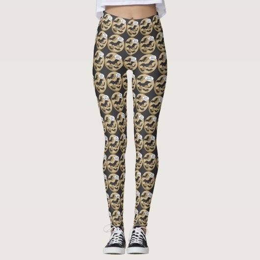 Katten met partij op volle maan leggings (Voorkant)