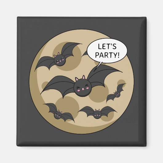 Katten met partij op volle maan magneet (Voorkant)