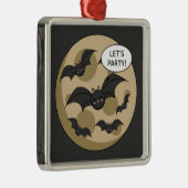 Katten met partij op volle maan metalen ornament (Rechts)