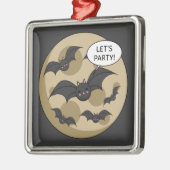 Katten met partij op volle maan metalen ornament (Links)