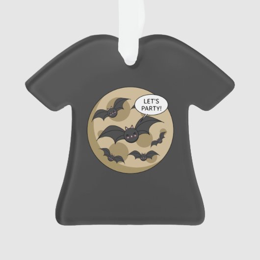 Katten met partij op volle maan ornament (voorkant)