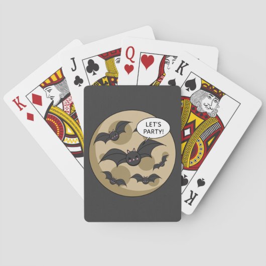 Katten met partij op volle maan pokerkaarten (Achterkant)