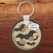 Katten met partij op volle maan sleutelhanger (Voorkant)