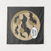 Katten met partij op volle maan wandkleed (Voorkant (horizontaal))