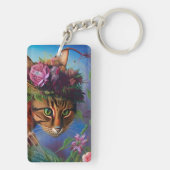 katten met pet sleutelhanger (achterkant)