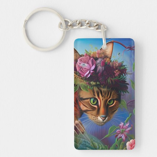 katten met pet sleutelhanger (Voorkant)