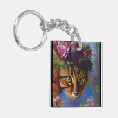 katten met pet sleutelhanger (Voorkant Links)