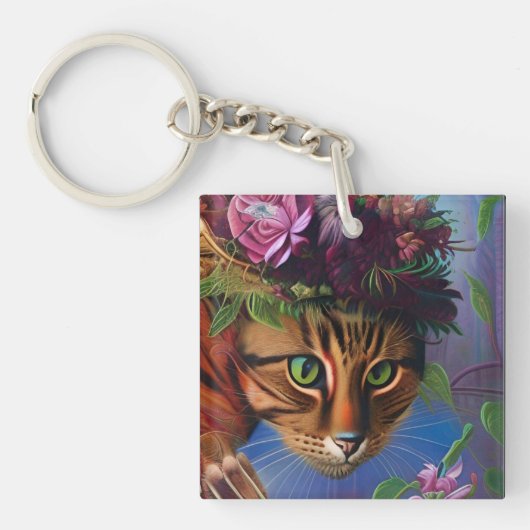 katten met pet sleutelhanger (Voorkant)
