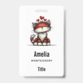 Katten met Rode Harten Schattig en Leuk Badge (Achterkant)