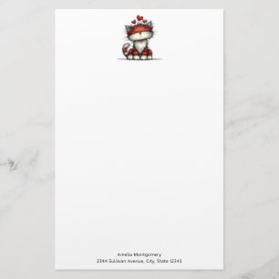 Katten met Rode Harten Schattig en Leuk Briefpapier