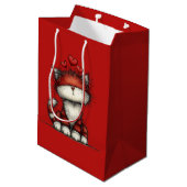 Katten met rode liefdesharten Schattig en grappig Medium Cadeauzakje (Achterkant Gekanteld)