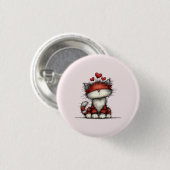 Katten met rode liefdesharten Schattig en grappig Ronde Button 3,2 Cm (Voorkant /achterkant)