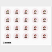Katten met Rode Liefdesharten Schattig en Grappig Ronde Sticker (Vel)