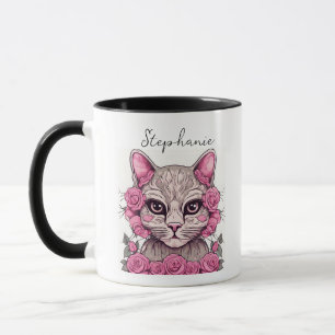 Katten met Roze Rozen Koffiemok Mok