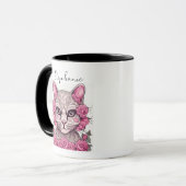 Katten met Roze Rozen Koffiemok Mok (Voorkant links)