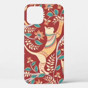 Katten met sierplanten, takken met bloemen en blad Case-Mate iPhone case