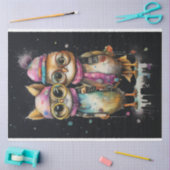 Katten met spatten van kleur: Artistieke Pixie Chi Tissuepapier (Craft)