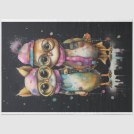 Katten met spatten van kleur: Artistieke Pixie Chi Tissuepapier