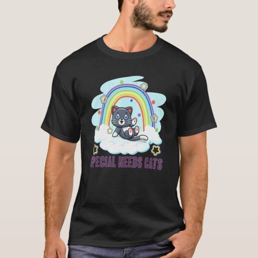 Katten Met Speciale Behoeften Regenboog T-shirt (Voorkant)