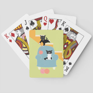 Katten met speelkaarten